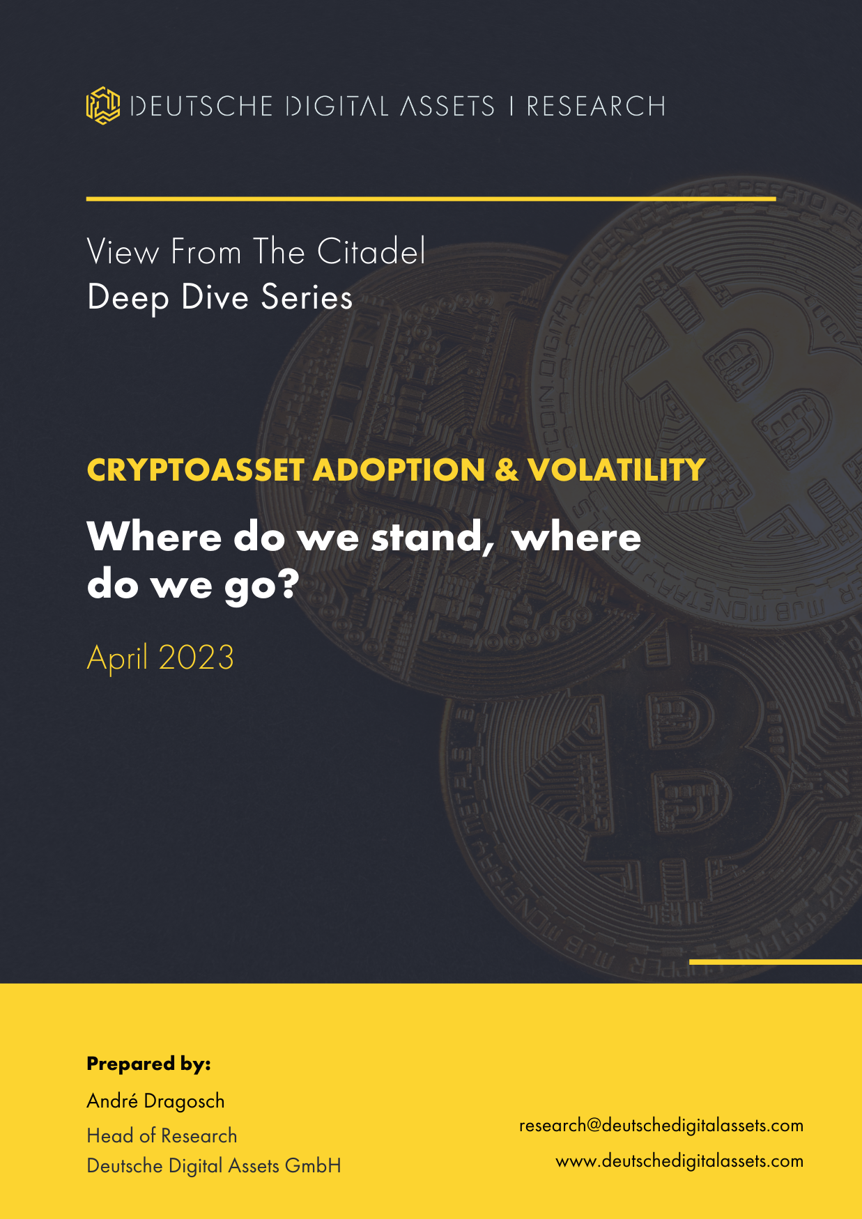 Cryptoasset Adoption and Volatility, DDA research reports, Crypto research reports, View from the Citadel report   