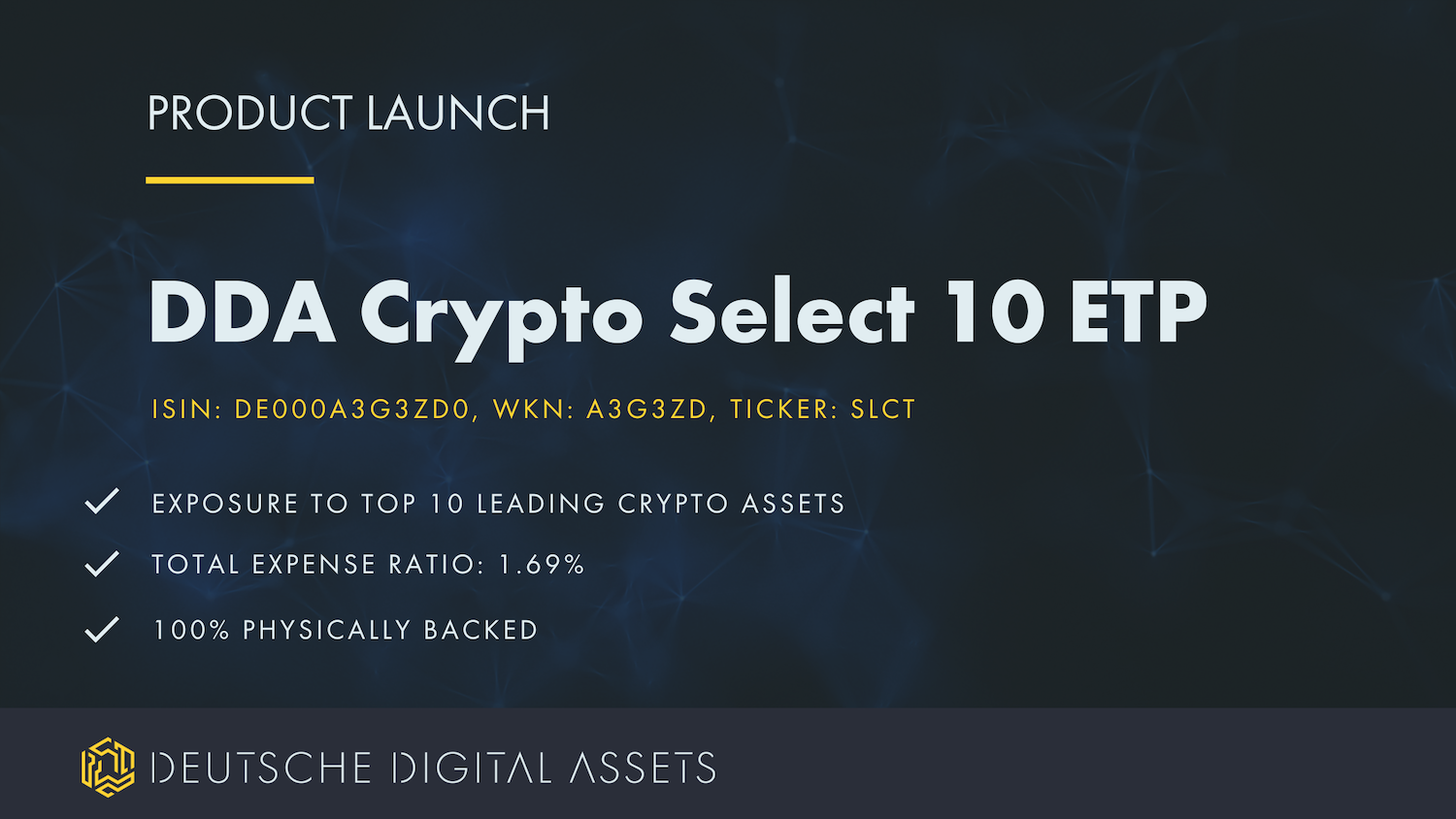 DDA Crypto Select 10 ETP, Crypto ETP, Multi-Asset Crypto ETP