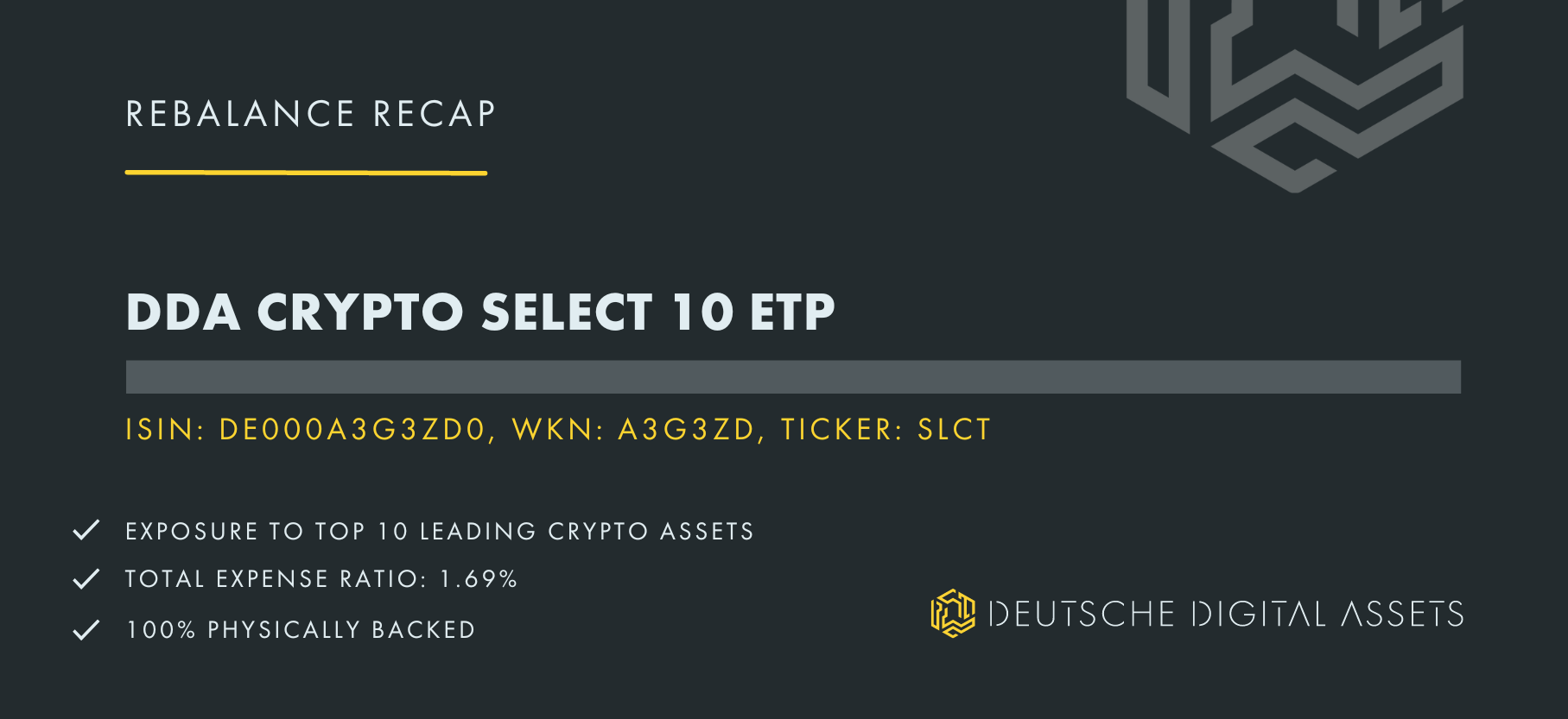 DDA Crypto Select 10 ETP Rebalance Recap 