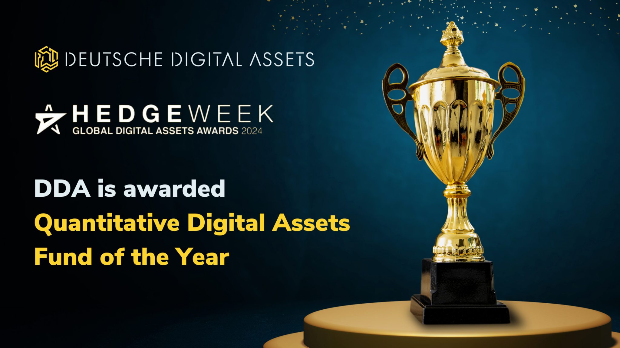 Hedgeweek - global digital assets awards, dda is awarded quantitative digital assets fund of the year award