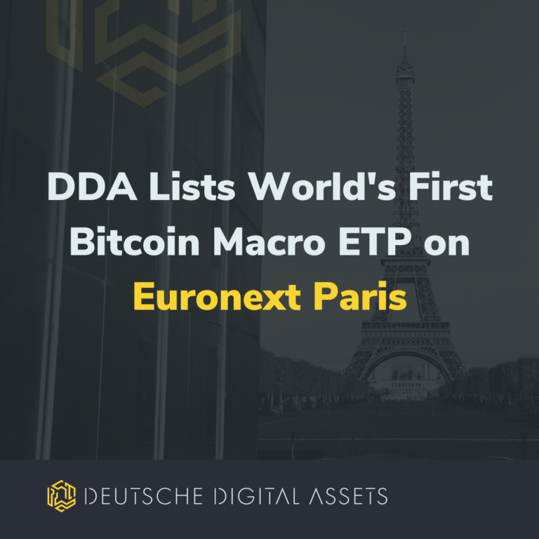 Deutsche Digital Assets (DDA) Lists World's First Bitcoin Macro ETP on Euronext Paris