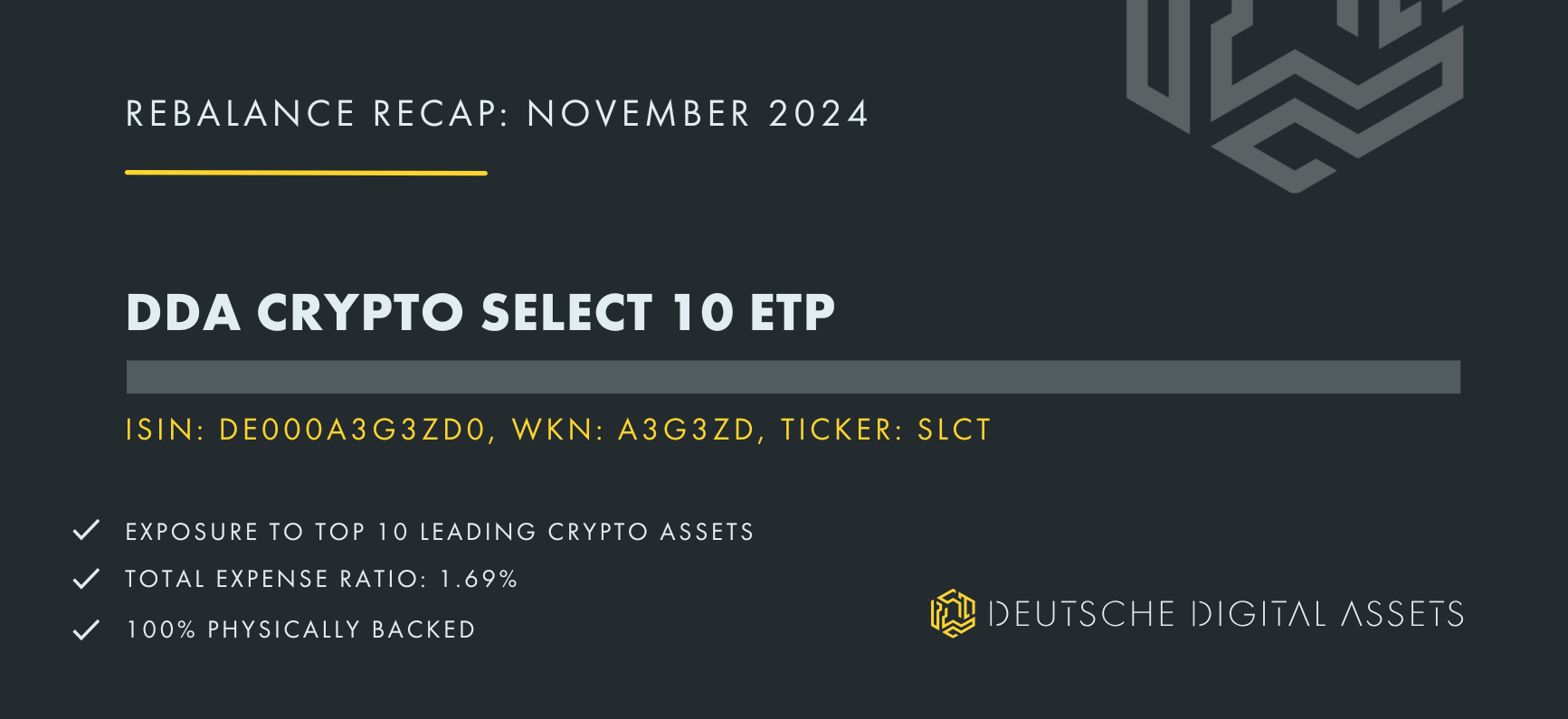 DDA Crypto Select 10 ETP, crypto Basket ETF, crypto Basket ETP, Krypto Basket ETF, krypto Basket top 10 